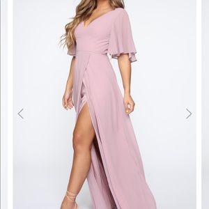 Fashion Nova Elsie mauve maxi dress